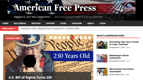 American Free Press website