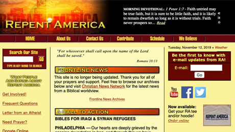 Repent America website
